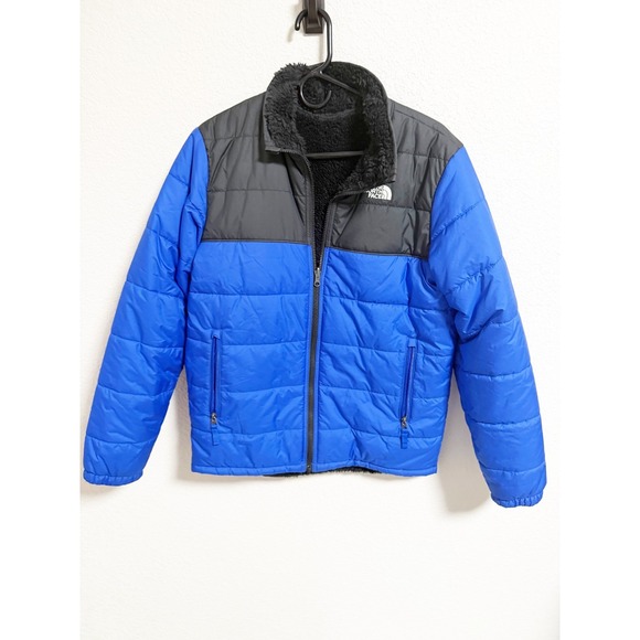 The North Face Boys Reversible Mount Chimborazo Jacket Full Zip Blue Black XL - Picture 2 of 7